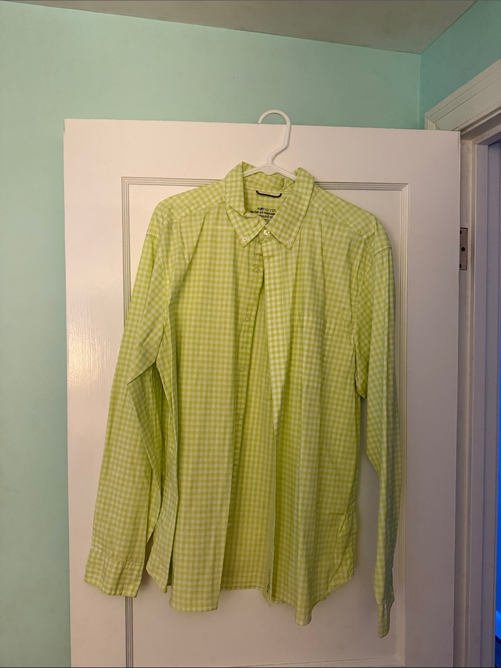 Vineyard Vines Men's Lime Green Gingham Button-Down Shirt
